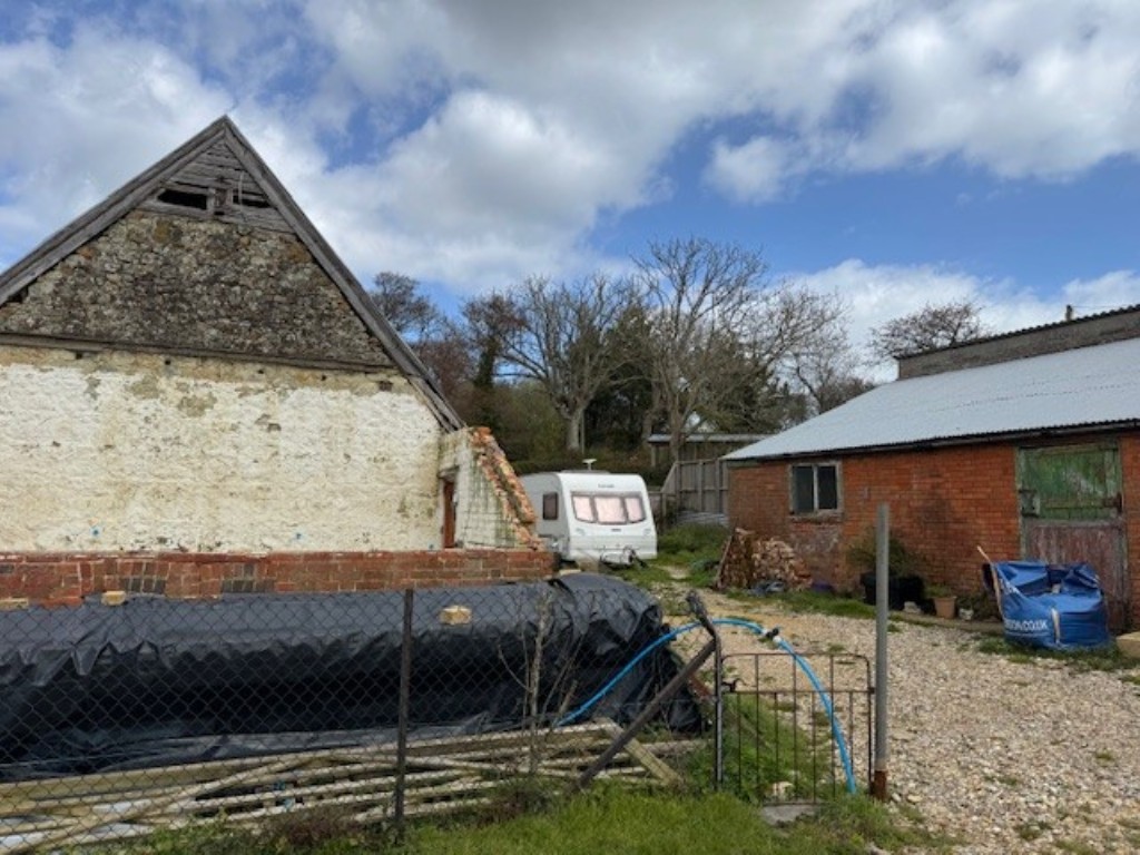 Lot: 82 - LAND AND TWO BARNS WITH CONSENT FOR RESIDENTIAL CONVERSION - View of both barns